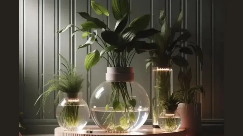 vasos de vidro iluminados
