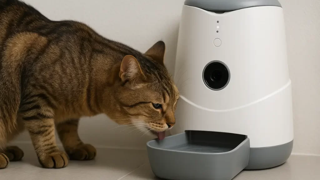 bebedouro para pets - gato bebendo água em um bebedouto inteligente