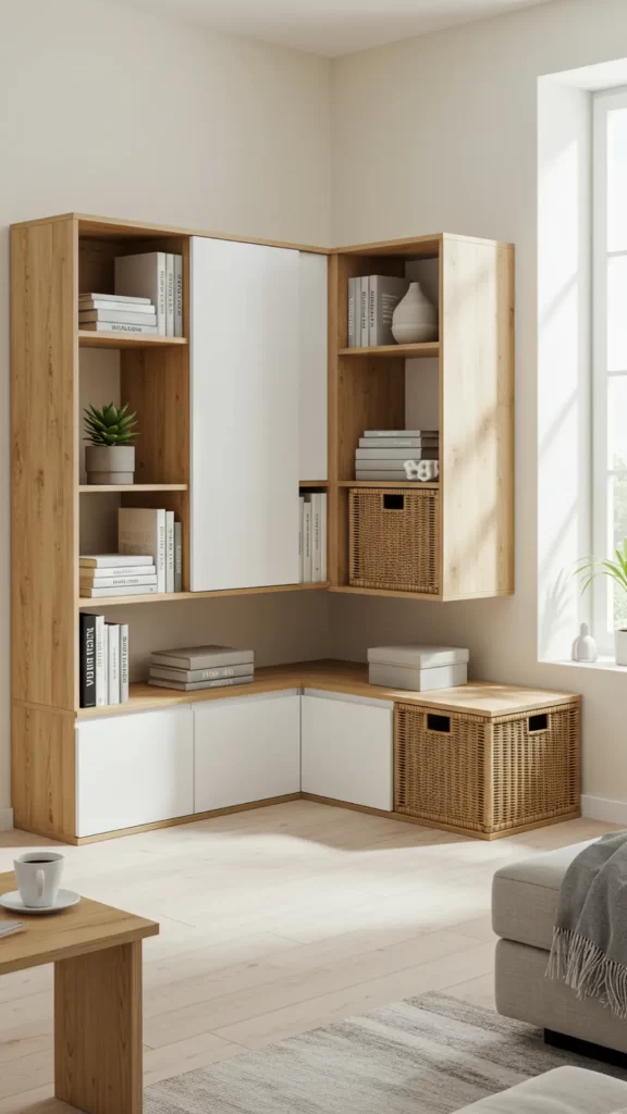 estante modular para sala compacta